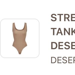 Skims Stretch Tank Bodysuit in Desert Tan